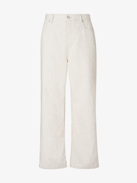 Long Jeans White jeans with topstitching
