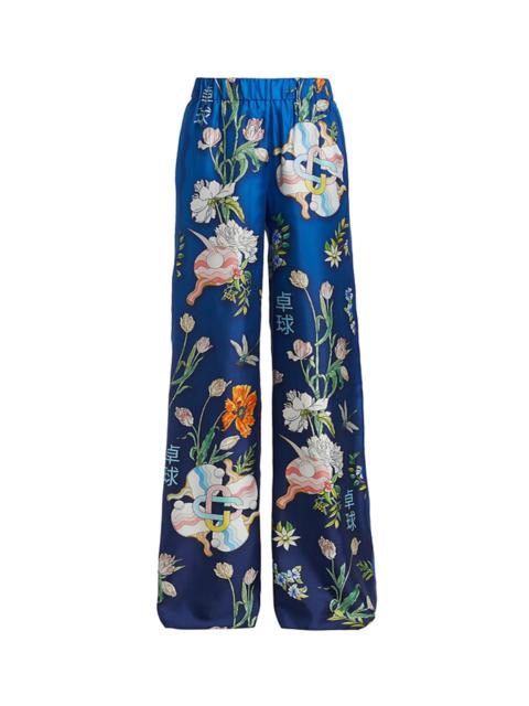 Ping Pong Fleurie Nuit Silk Trousers