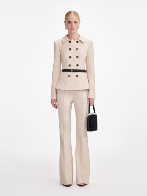self-portrait Beige Twill Jumpsuit