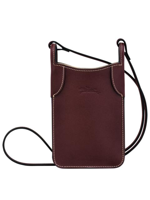 Longchamp Le Foulonné Phone case Plum - Leather