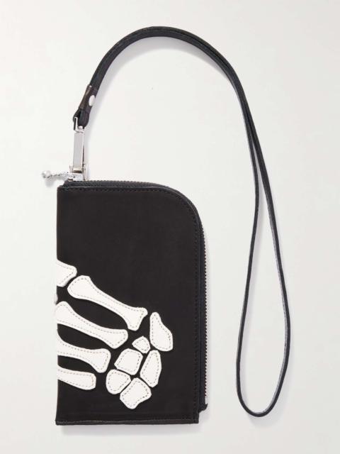 Kapital Thumbs-Up Appliquéd Leather Pouch