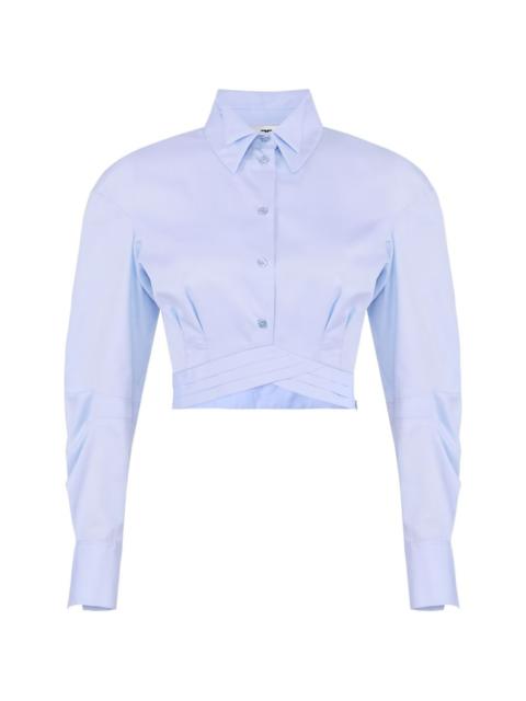 ELISABETTA FRANCHI double-collar cropped shirt