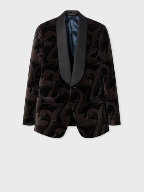 Paul Smith The Soho - Tailored-Fit Black 'Swan' Velvet Evening Blazer