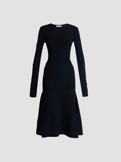 Erdem JACQUARD LONG SLEEVE MIDI KNIT DRESS