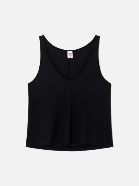 RE/DONE Hanes Slim V Neck Tank - Vintage Black