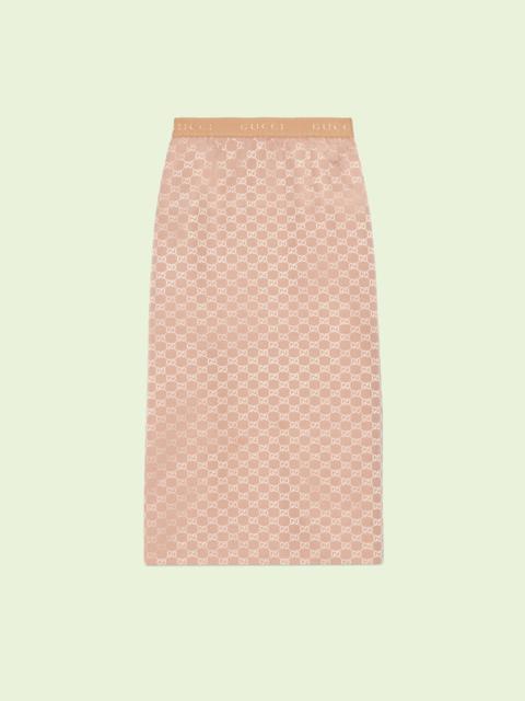 GUCCI Light GG canvas midi-skirt