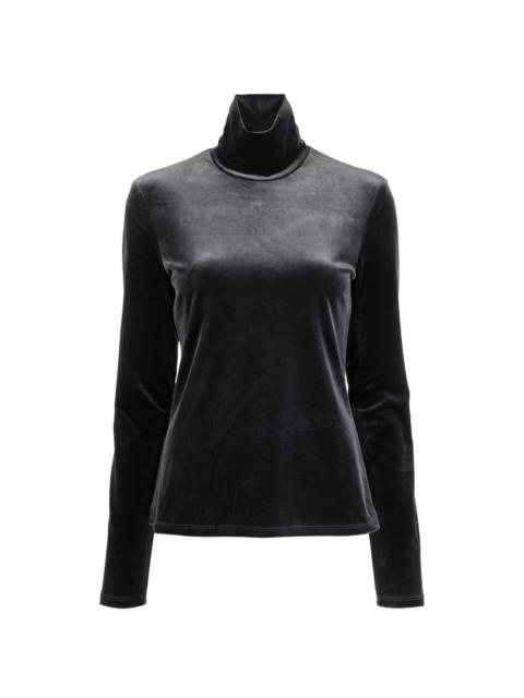 roll-neck velvet top