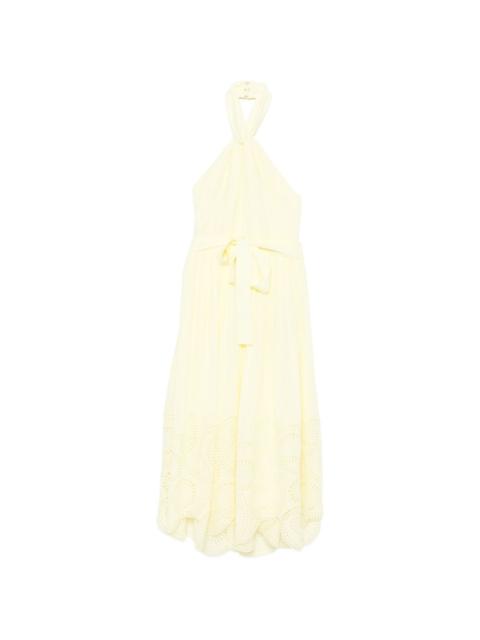 ELIE SAAB tie-neck midi dress