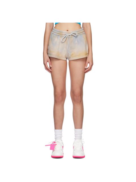 Off-White Beige & Blue Laundry Shorts