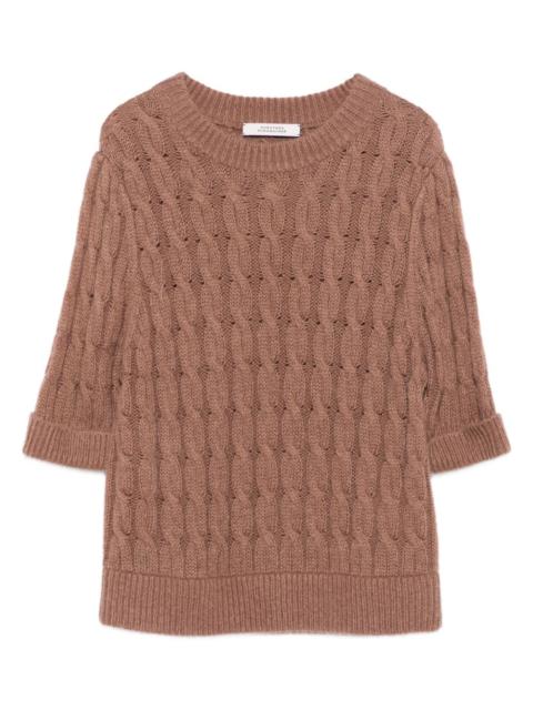 DOROTHEE SCHUMACHER cable-knit short-sleeve sweater