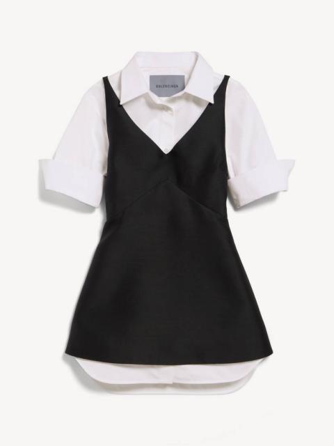 BALENCIAGA Women's Hybrid Shirt Dress in Black