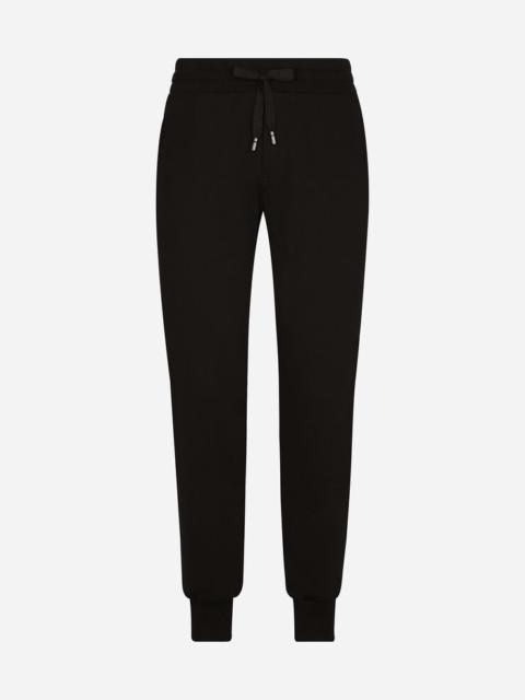 Jersey jogging pants with DG embroidery