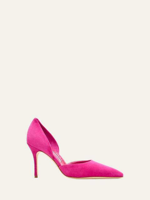 Manolo Blahnik Taylerbinu Suede D'Orsay Pumps