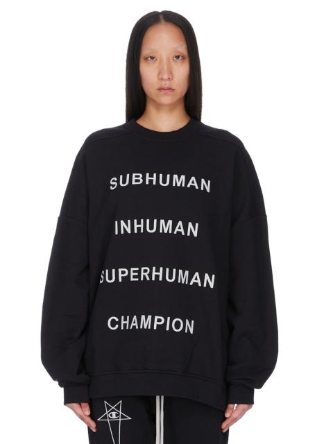 Rick Owens Black Champion Edition Jumbo Sweatshirt