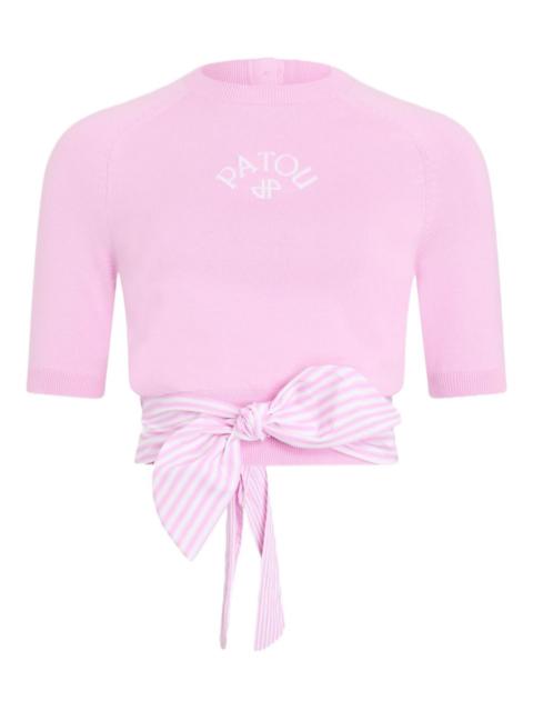 PATOU bow-detail logo T-shirt
