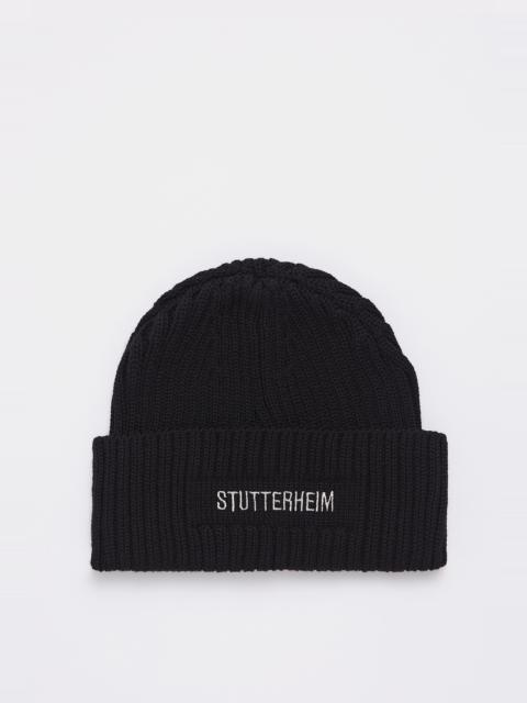 Stutterheim Logo Beanie Black