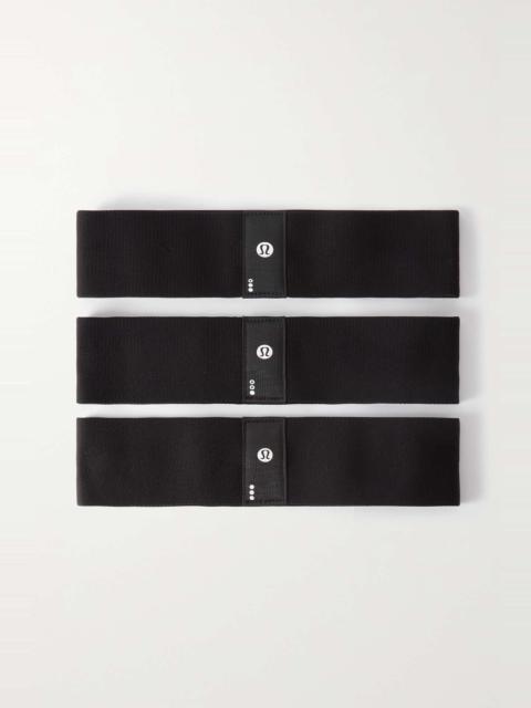 lululemon Set of three printed stretch-knit resistance bands