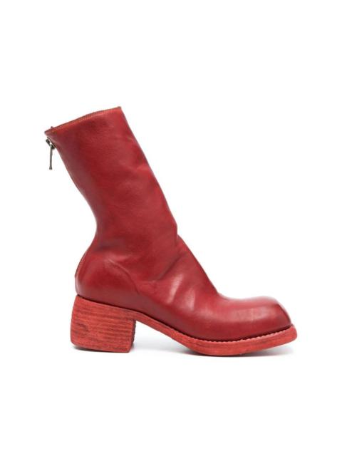 rear-zip horse leather boots