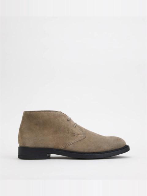 Tod's DESERT BOOTS IN SUEDE - BEIGE
