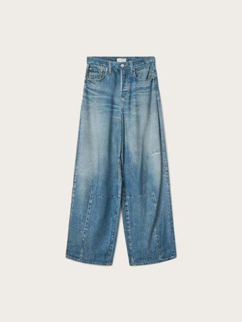 ALLSAINTS JETT BARREL LEG ILLUSION OF DENIM PANTS