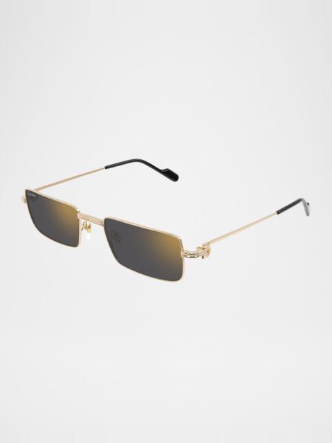 Cartier Men's Metal Rectangle Sunglasses