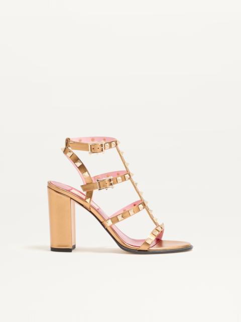 Valentino ROCKSTUD LAMINATED CALFSKIN SANDAL WITH STRAPS 90MM
