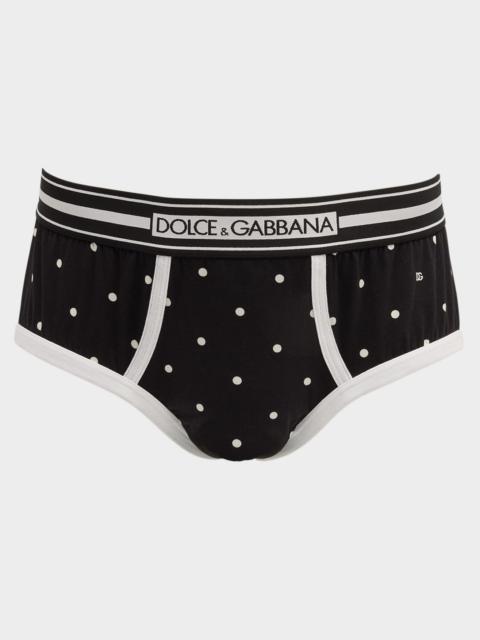 Dolce & Gabbana Men's Jersey Polka Dot Briefs
