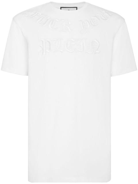 PHILIPP PLEIN Gothic 로고 돋을새김하는 T 셔츠