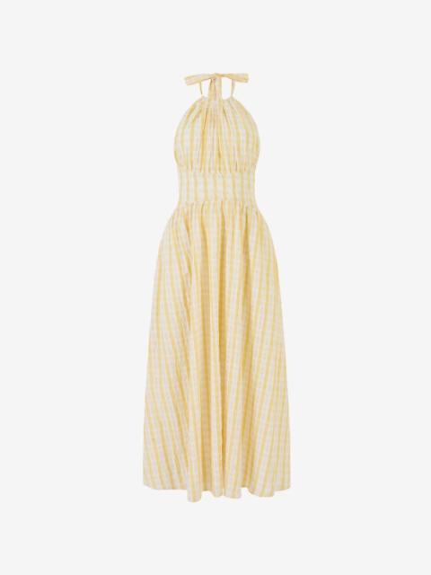 ROSIE ASSOULIN halter check midi dress