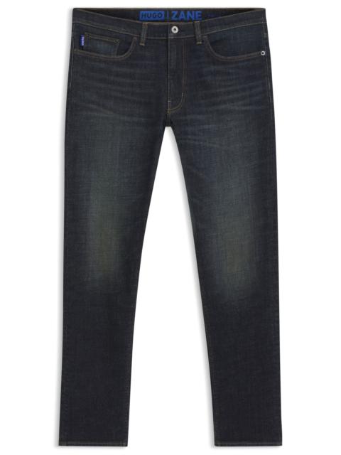 HUGO EXTRA-SLIM-FIT JEANS IN DARK-BLUE STRETCH COTTON