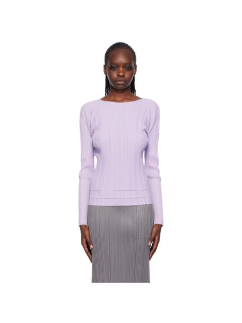 Pleats Please Issey Miyake Purple Soft Pleats Long Sleeve T-Shirt