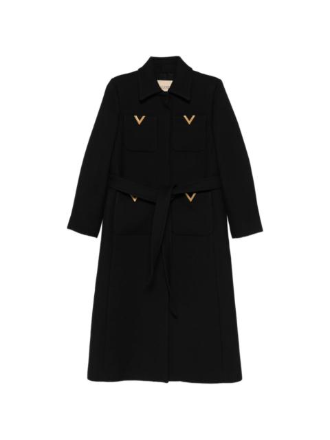 Valentino logo-detail single-breasted coat