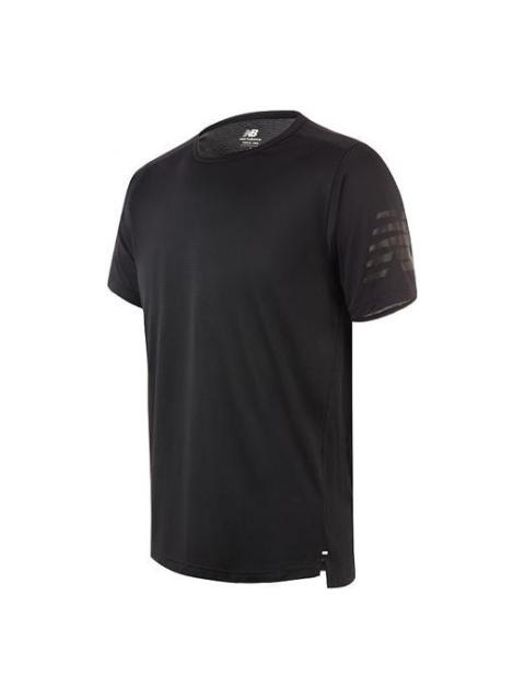 New Balance New Balance Men's New Balance Logo Printing Sports Round Neck Knit Short Sleeve Black AMT93193-BM