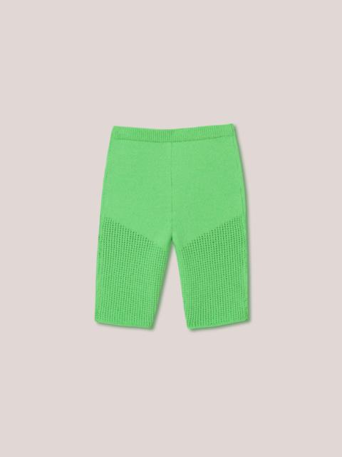 PAOLA - Textured cotton-crochet shorts - Bright green
