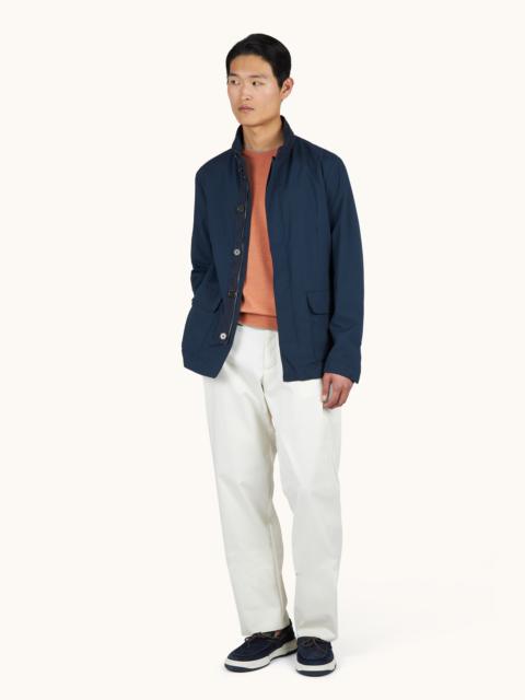 Paul & Shark TYPHOON® PLATINUM CAR COAT WITH AQUALEATHER SUEDE DETAILS