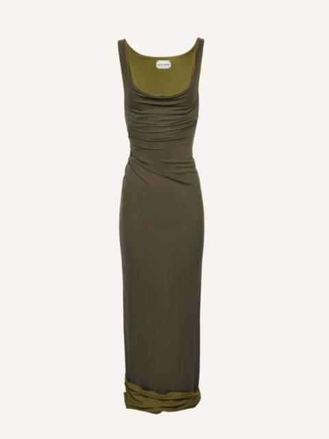 MAGDA BUTRYM Double layer jersey tank dress in khaki