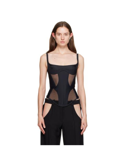 MUGLER Black Illusion Tank Top