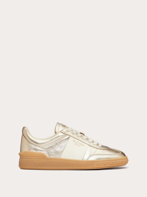 Valentino UPVILLAGE SNEAKER IN LAMINATED CALFSKIN WITH NAPPA CALFSKIN LEATHER BAND