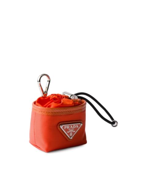 Prada logo-triangle bag charm