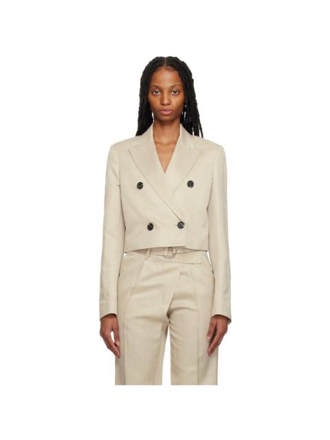 Helmut Lang Beige Cropped Blazer