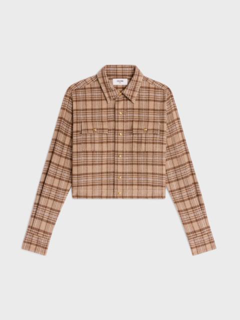 CELINE romy cropped shirt in checked cashmere