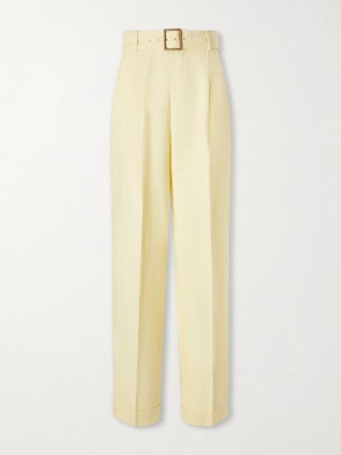 Polo Ralph Lauren Belted linen wide-leg pants Pastel yellow