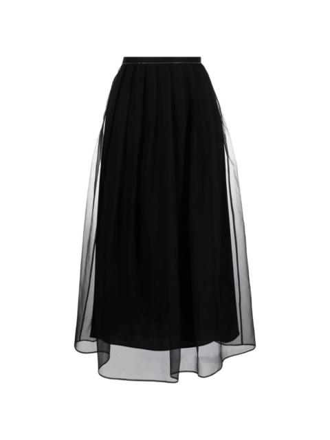 layered chiffon midi skirt