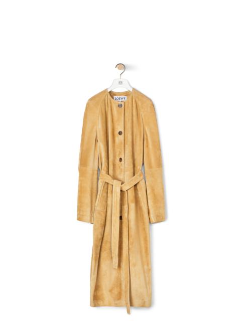 Loewe Raglan sleeve coat in suede