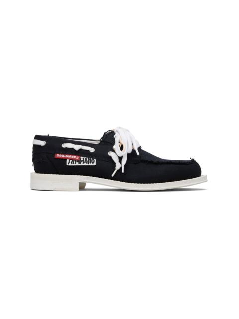 DSQUARED2 Black Magliano Edition Canvas Boat Shoes