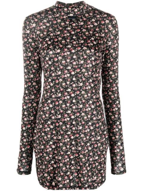 Palm Angels floral-print mock neck dress