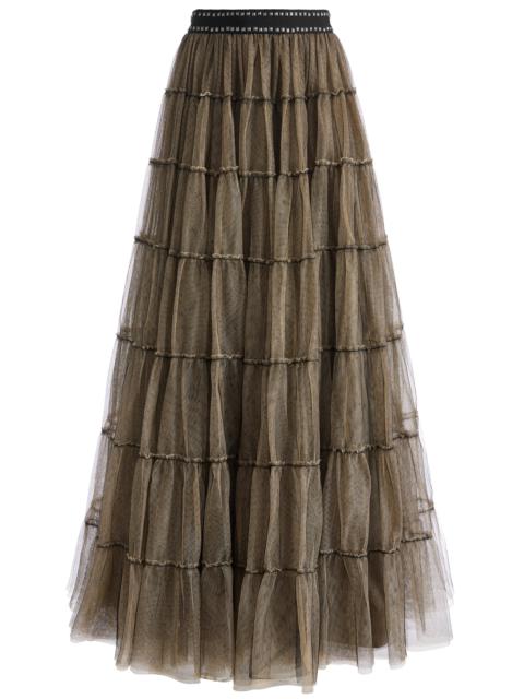Alice + Olivia DARCY TULLE STUDDED MAXI SKIRT