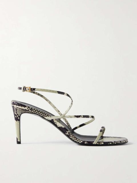 KHAITE Loop snake-effect leather sandals