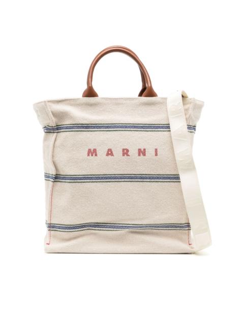 Marni logo-print canvas tote bag