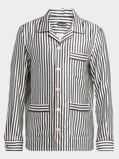 TOM FORD Men's Silk Stripe Button-Down Shirt